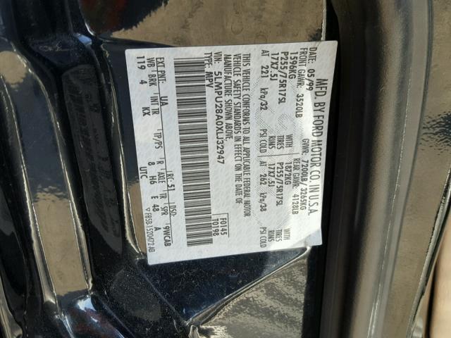 5LMPU28A0XLJ32947 - 1999 LINCOLN NAVIGATOR შავი ფოტო 10