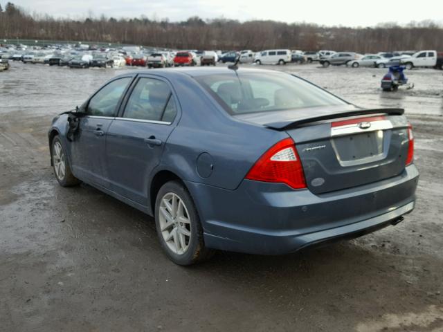 3FAHP0JA4CR426404 - 2012 FORD FUSION SEL BLUE photo 3