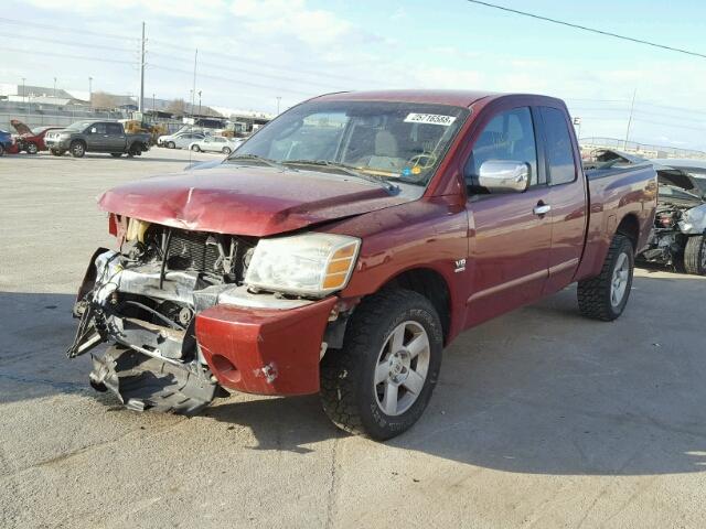 1N6AA06B54N504348 - 2004 NISSAN TITAN XE RED photo 2