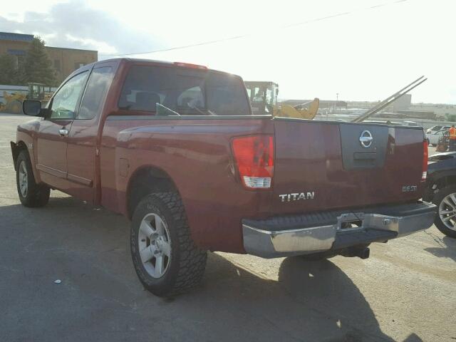 1N6AA06B54N504348 - 2004 NISSAN TITAN XE RED photo 3