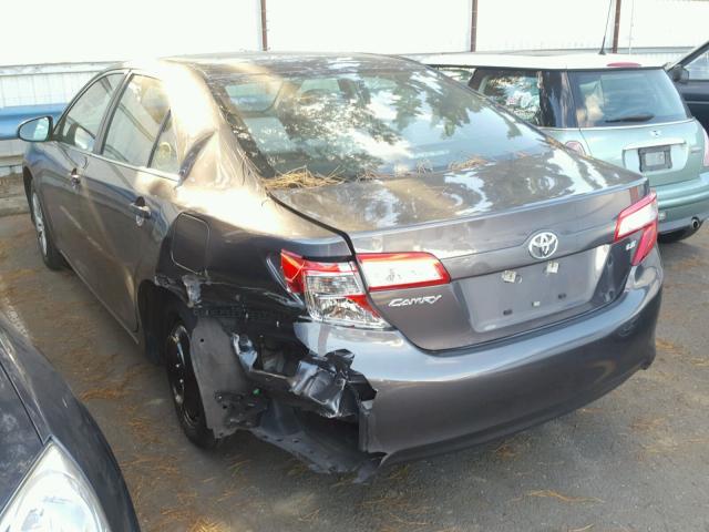 4T4BF1FK6DR295059 - 2013 TOYOTA CAMRY L GRAY photo 3