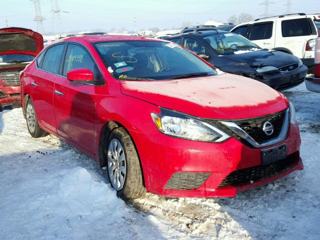 3N1AB7AP5HY303055 - 2017 NISSAN SENTRA S RED photo 1