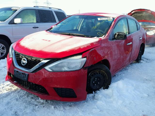 3N1AB7AP5HY303055 - 2017 NISSAN SENTRA S RED photo 2