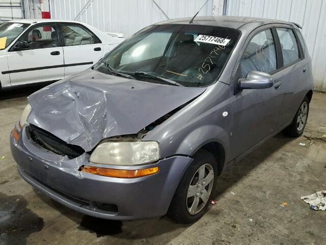 KL1TD66647B781546 - 2007 CHEVROLET AVEO BASE Szary zdjęcie 2