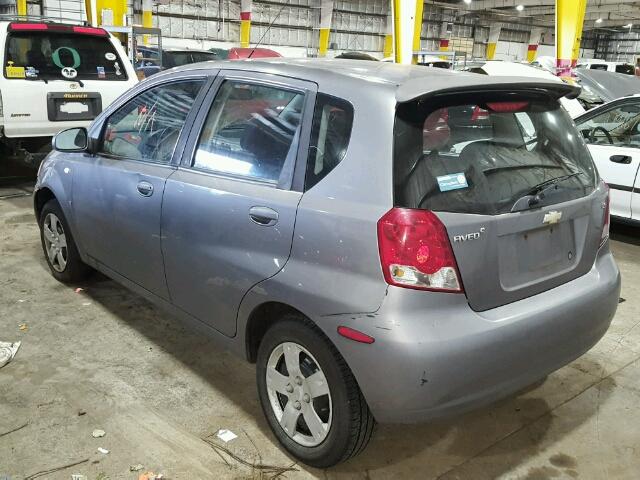 KL1TD66647B781546 - 2007 CHEVROLET AVEO BASE Szary zdjęcie 3