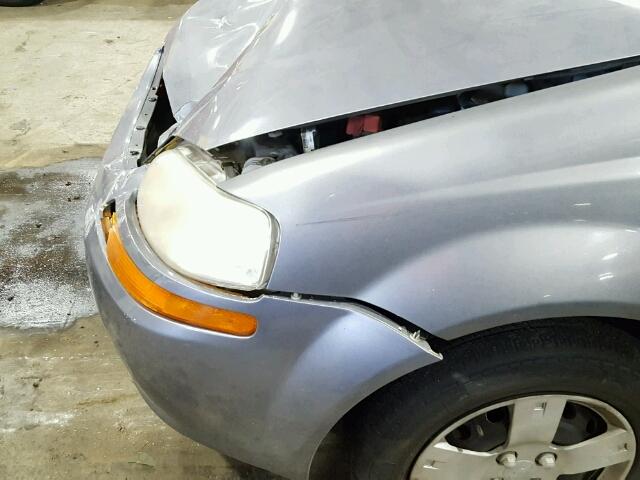 KL1TD66647B781546 - 2007 CHEVROLET AVEO BASE Szary zdjęcie 9