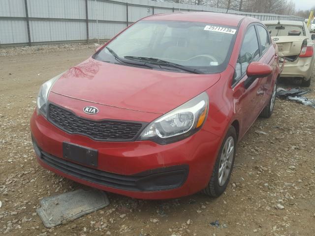 KNADM4A30C6057271 - 2012 KIA RIO LX RED photo 2