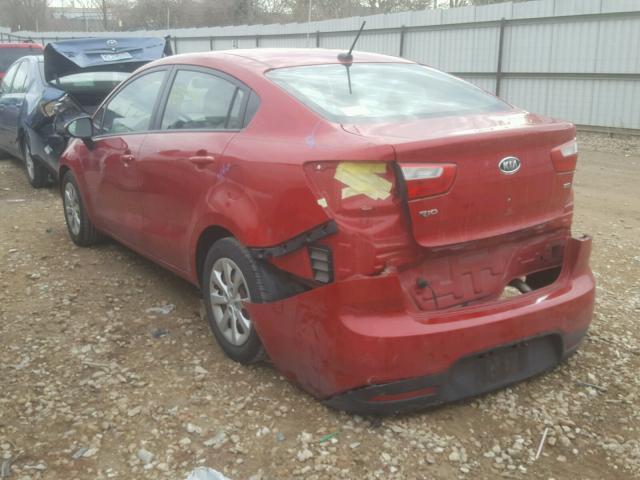 KNADM4A30C6057271 - 2012 KIA RIO LX RED photo 3