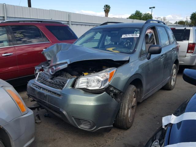 JF2SJABC5FH534514 - 2015 SUBARU FORESTER 2 GREEN photo 2