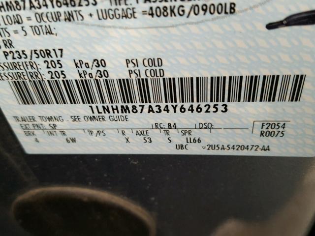 1LNHM87A34Y646253 - 2004 LINCOLN LS BLUE photo 10