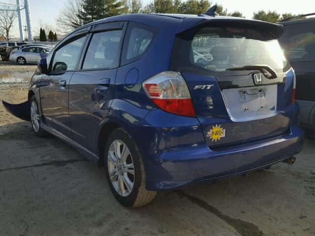 JHMGE8H41AS023295 - 2010 HONDA FIT SPORT BLUE photo 3