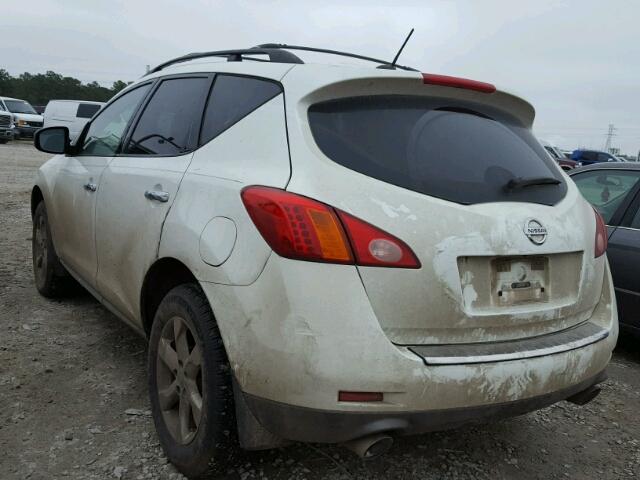 JN8AZ1MW8AW114281 - 2010 NISSAN MURANO S WHITE photo 3