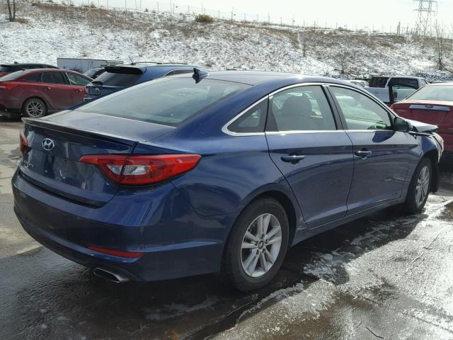 5NPE24AFXFH140143 - 2015 HYUNDAI SONATA SE BLUE photo 4