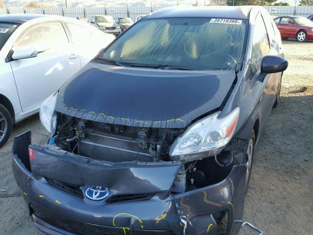 JTDKN3DU8C1546794 - 2012 TOYOTA PRIUS CHARCOAL photo 2