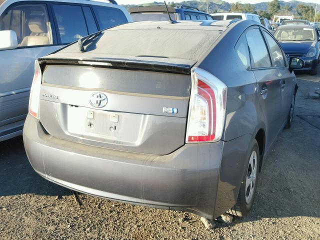 JTDKN3DU8C1546794 - 2012 TOYOTA PRIUS CHARCOAL photo 4