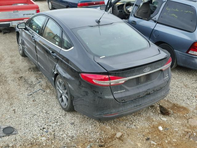 3FA6P0LU0HR285384 - 2017 FORD FUSION SE BLACK photo 3