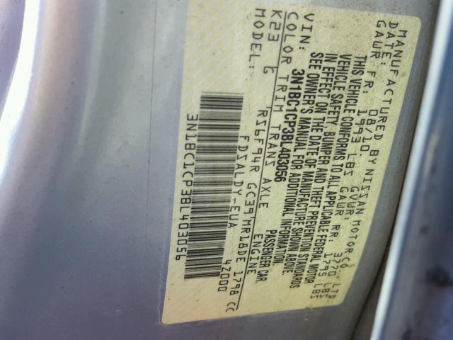 3N1BC1CP3BL403056 - 2011 NISSAN VERSA S SILVER photo 10