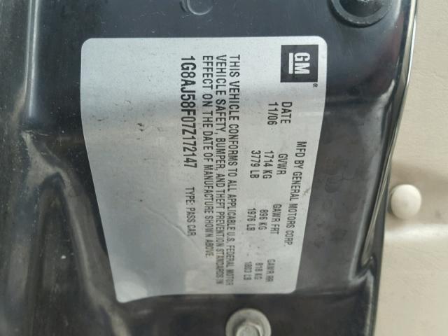 1G8AJ58F07Z172147 - 2007 SATURN ION LEVEL 金色 照片 10