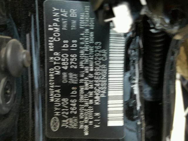 KMHGC46E89U029263 - 2009 HYUNDAI GENESIS 3. BLACK photo 10