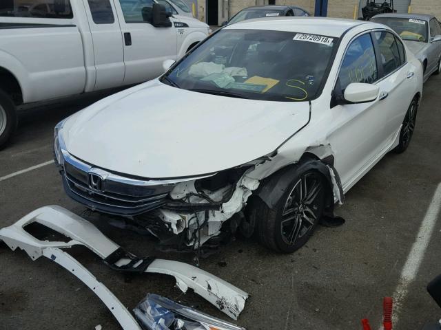 1HGCR2F51GA189619 - 2016 HONDA ACCORD SPO WHITE photo 2