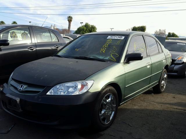 2HGES16564H619388 - 2004 HONDA CIVIC LX GREEN photo 2