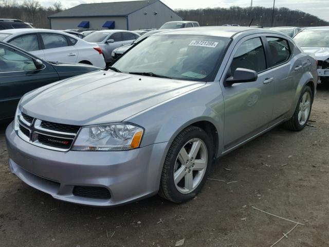 1C3CDZABXDN681447 - 2013 DODGE AVENGER SE SILVER photo 2