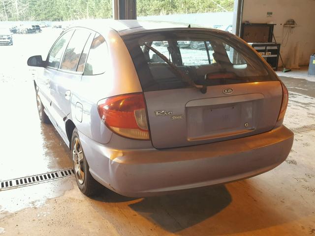 KNADC165246207099 - 2004 KIA RIO CINCO BLUE photo 3