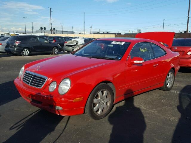 WDBLJ65G12F201794 - 2002 MERCEDES-BENZ CLK 320 RED photo 2