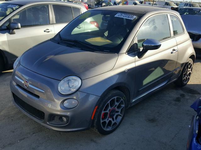 3C3CFFBR1CT119522 - 2012 FIAT 500 SPORT GRAY photo 2