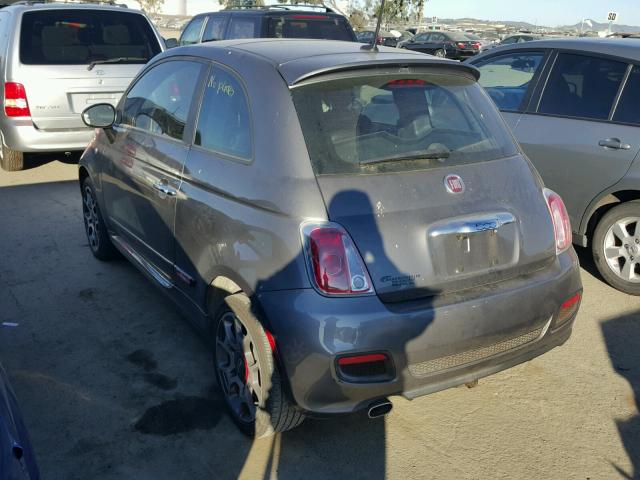 3C3CFFBR1CT119522 - 2012 FIAT 500 SPORT GRAY photo 3