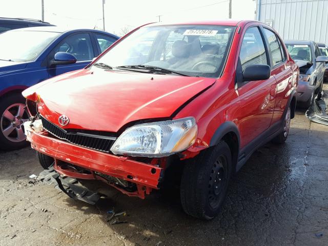 JTDBT1235Y0070716 - 2000 TOYOTA ECHO RED photo 2