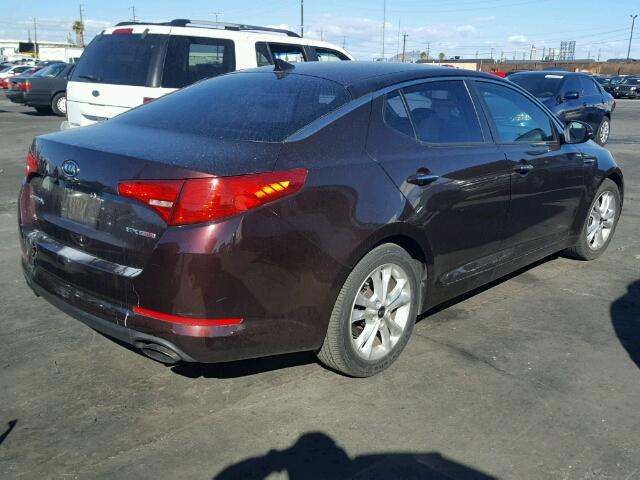 KNAGN4A64B5123586 - 2011 KIA OPTIMA EX MAROON photo 4