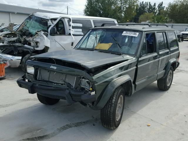 1J4FT68S3TL263767 - 1996 JEEP CHEROKEE S GREEN photo 2