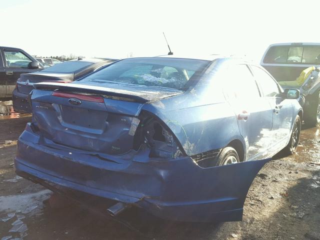 3FAHP0HG9AR215948 - 2010 FORD FUSION SE BLUE photo 4