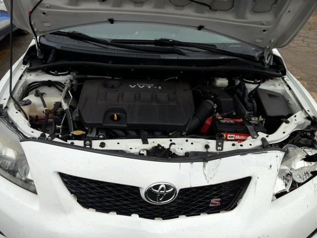 1NXBU40EX9Z078044 - 2009 TOYOTA COROLLA BA WHITE photo 7