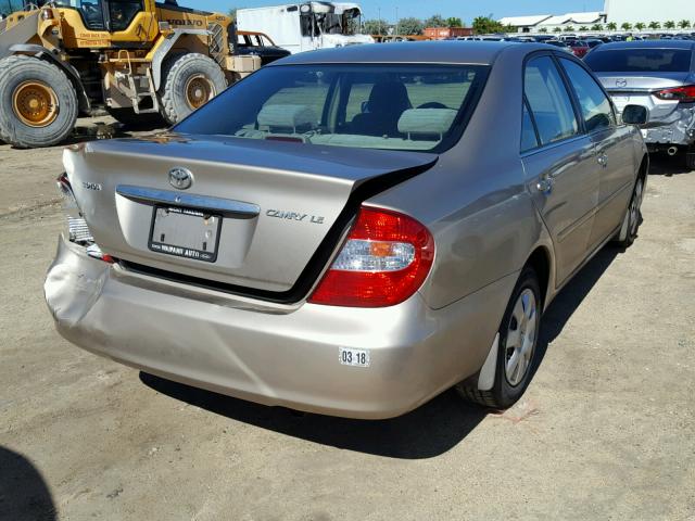 JTDBE32K440280442 - 2004 TOYOTA CAMRY LE GOLD photo 4
