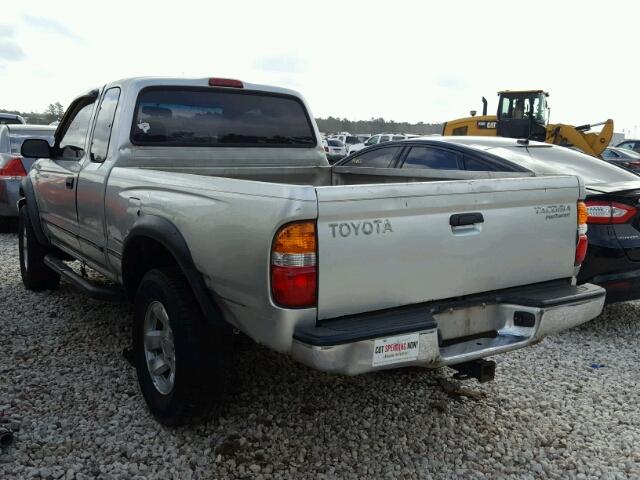 5TESM92N02Z130776 - 2002 TOYOTA TACOMA XTR SILVER photo 3