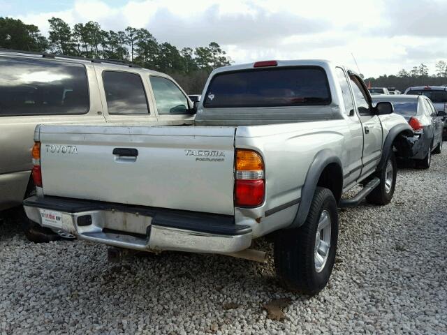 5TESM92N02Z130776 - 2002 TOYOTA TACOMA XTR SILVER photo 4