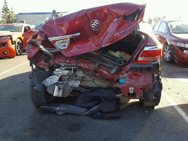 1G4PP5SK2F4144670 - 2015 BUICK VERANO RED photo 9