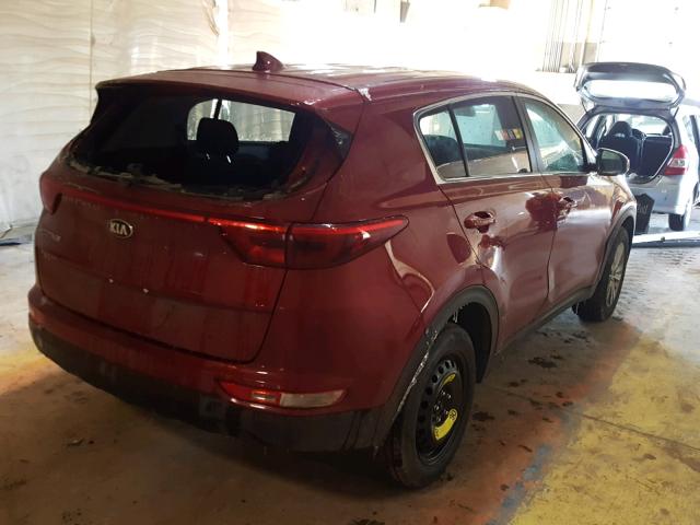 KNDPMCAC2H7227884 - 2017 KIA SPORTAGE L RED photo 4