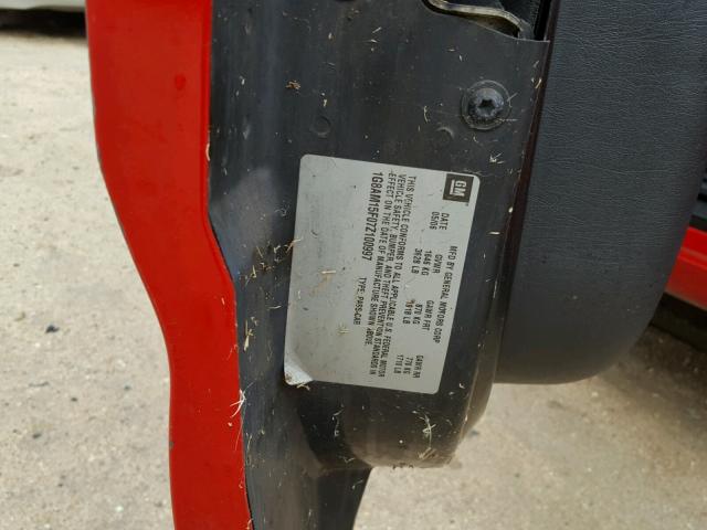 1G8AM15F07Z100997 - 2007 SATURN ION LEVEL RED photo 10