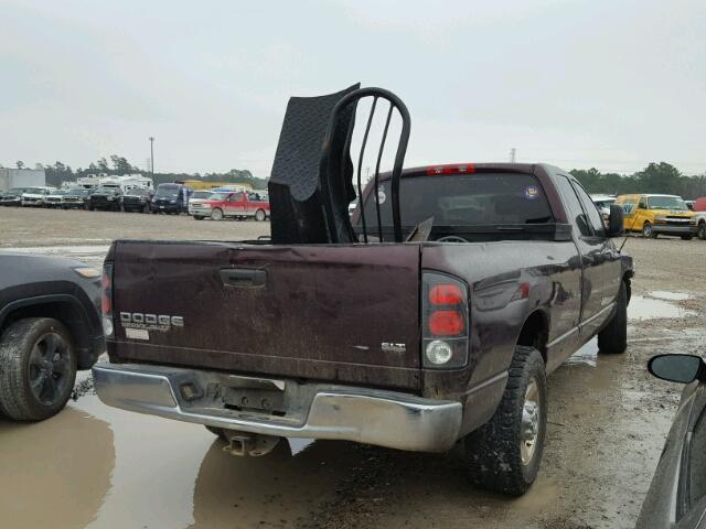 3D7KA28C54G120867 - 2004 DODGE RAM 2500 S MAROON photo 4