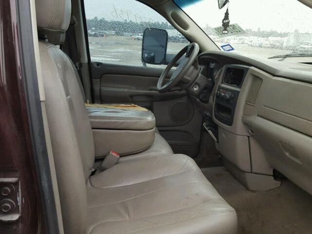 3D7KA28C54G120867 - 2004 DODGE RAM 2500 S MAROON photo 5