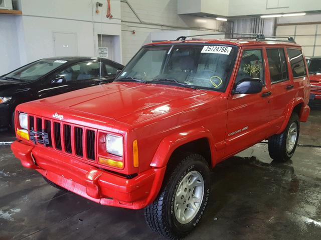 1J4FF68S5XL515211 - 1999 JEEP CHEROKEE S RED photo 2