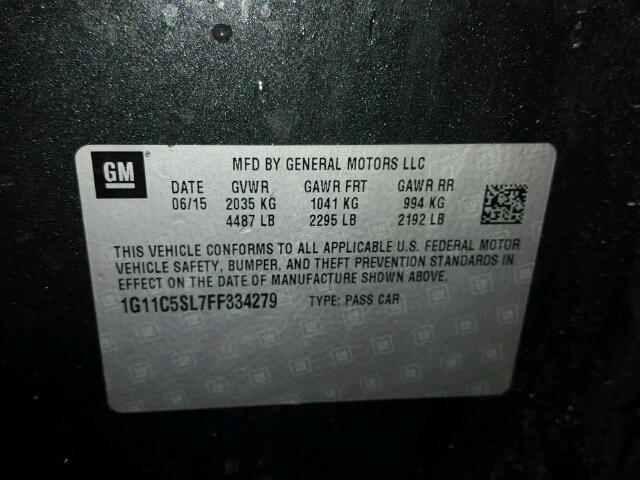 1G11C5SL7FF334279 - 2015 CHEVROLET MALIBU 1LT 灰色 照片 10