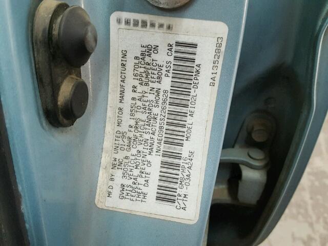 1NXAE09B5SZ269628 - 1995 TOYOTA COROLLA LE 蓝色 照片 10