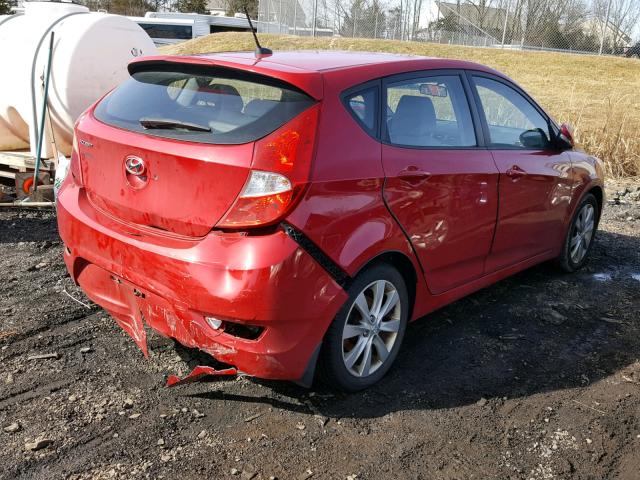 KMHCU5AE2DU107988 - 2013 HYUNDAI ACCENT GLS RED photo 4