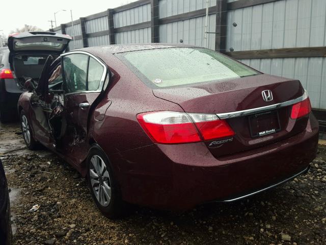 1HGCR2F37DA206997 - 2013 HONDA ACCORD LX BURGUNDY photo 3