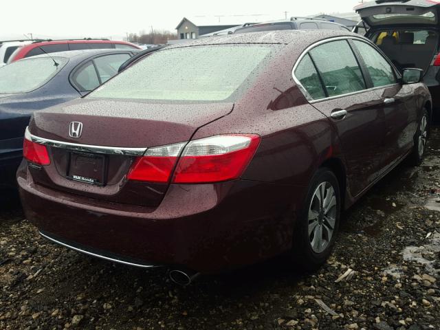 1HGCR2F37DA206997 - 2013 HONDA ACCORD LX BURGUNDY photo 4