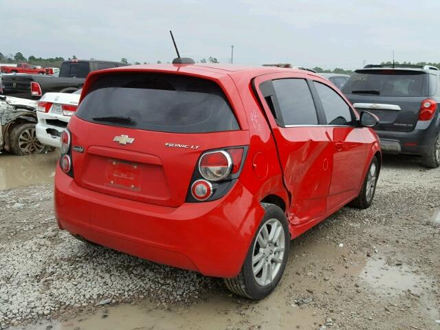 1G1JC6SH5F4160807 - 2015 CHEVROLET SONIC LT RED photo 4